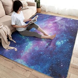 Galaxy Area Rugs 4x6 ft for Bedroom Living Room - Fantasy Starry Sky Carpet for Kids Boys Room Decor, Outer Space Printed Floor Rug for Home Decorative, Soft & Non-Slip & Washable Indoor Mat