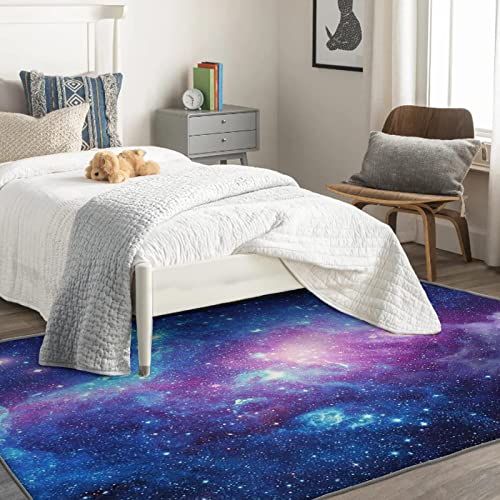 Galaxy Area Rugs 4x6 ft for Bedroom Living Room - Fantasy Starry Sky Carpet for Kids Boys Room Decor, Outer Space Printed Floor Rug for Home Decorative, Soft & Non-Slip & Washable Indoor Mat