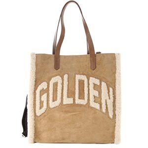 golden goose california bag n-s “golden” merino and suede body leather handles inlaid womens bag