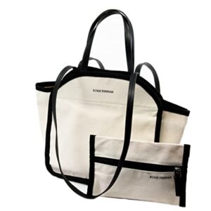 Versatile Small Black Tote Bag for Women - Durable and Stylish with Multiple Pockets and Shoulder Strap - Great for Work, School, and Daily Use (Black)