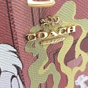 COACH Women's Box Crossbody (Crossgrain Leather - Cruella Motif - Red Apple Multi)