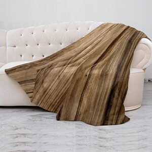 Fleece Throw Blanket,Super Soft Luxurious Bedding Blanket Plank Wood Style Pattern