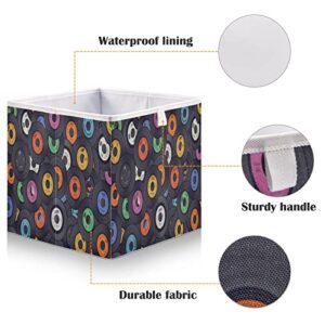 Kigai Vinyl Records Storage Baskets, 16x11x7 in Collapsible Fabric Storage Bins Organizer Rectangular Storage Box for Shelves, Closets, Laundry, Nursery, Home Decor