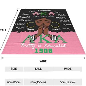 Super Soft Women's Blanket, Pink Sorority Gift for Women Plush Blanket for Sofa, Bedroom, Couch, Living Room, 50" x 60" inches.