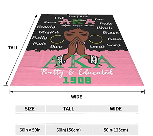 Super Soft Women's Blanket, Pink Sorority Gift for Women Plush Blanket for Sofa, Bedroom, Couch, Living Room, 50" x 60" inches.