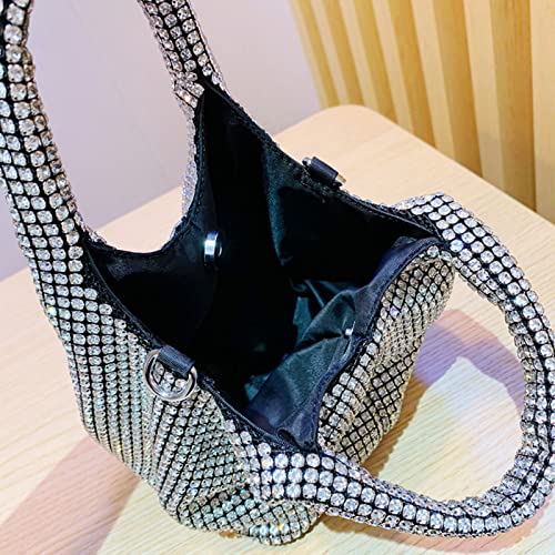 ATOLYE Shiny Evening Bag Sparkly Rhinestone Handbag Underarm Shoulder Bag Crossbody Bags for Party Wedding Club