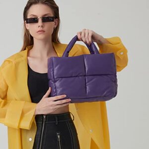 Cotton Down Padded Handbags Quilted Puffy Tote Bag for Women Lightweight Shopping Dating Working Traveling Bag