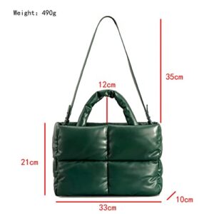 Cotton Down Padded Handbags Quilted Puffy Tote Bag for Women Lightweight Shopping Dating Working Traveling Bag