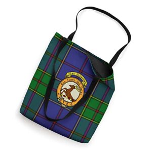 Strachan Clan Scottish Crest and Tartan Tote Bag