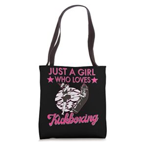 just a girl who loves kickboxing tote bag