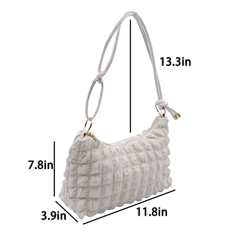 Amamcy Quilted Hobo Purse for Women Large Capacity Tote Bag Clutch Purse Shoulder Handbag Lightweight Adjustable Strap