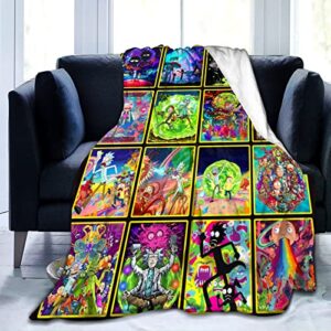 anime blanket throw cute cartoon blankets super soft fuzz comfortable bedding gifts for kids adults bed sofa living room 50″x40″