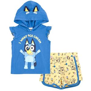 bluey toddler girls cosplay tank top dolphin and french terry shorts 3t