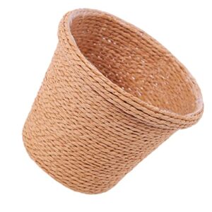 Alipis 3 pcs Basket Plant Room Round Home Bin Container Organizer Weaving Rope Indoor Wicker Vase Adornment Jute Natural Baskets Khaki Decor Vintage Decoration Belly Cotton Rustic and