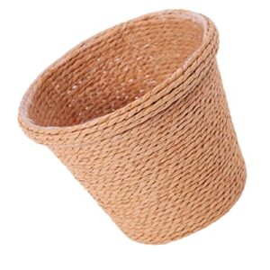 Alipis 3 pcs Basket Plant Room Round Home Bin Container Organizer Weaving Rope Indoor Wicker Vase Adornment Jute Natural Baskets Khaki Decor Vintage Decoration Belly Cotton Rustic and