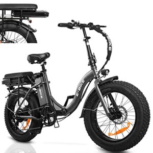 axiniu electric bike for adults, 20″ x 4.0 fat tire electric bicycle, 500w folding ebike with 36v removable battery, 25mph shimano 7-speed bike for commuting mountain beach snow
