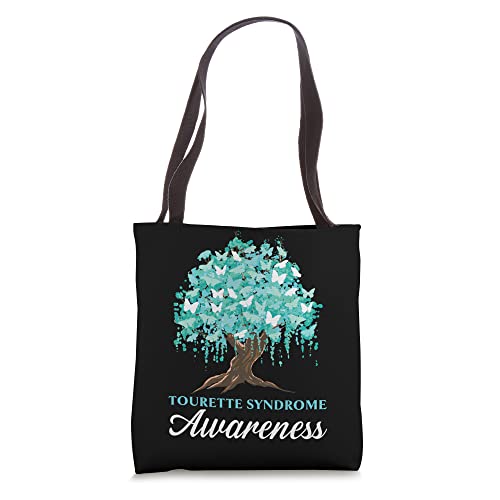 Tourette Syndrome Awareness Teal Ribbon Disorder Tote Bag