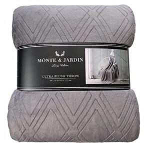 click image to open expanded view monte & jardin luxury collection ultra plush, cozy, & soft throw, heavy weight for extra warmth 60 x 70in {grey}