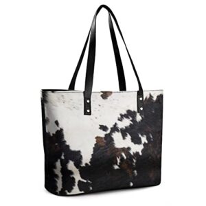 YongColer Modern Cow Print Tote Bag, Big Purse Shoulder Handbag for Women, Cowhide Printed Design