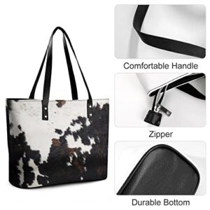 YongColer Modern Cow Print Tote Bag, Big Purse Shoulder Handbag for Women, Cowhide Printed Design