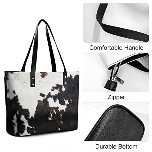 YongColer Modern Cow Print Tote Bag, Big Purse Shoulder Handbag for Women, Cowhide Printed Design