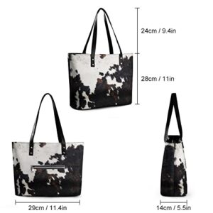 YongColer Modern Cow Print Tote Bag, Big Purse Shoulder Handbag for Women, Cowhide Printed Design