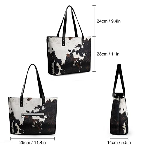 YongColer Modern Cow Print Tote Bag, Big Purse Shoulder Handbag for Women, Cowhide Printed Design