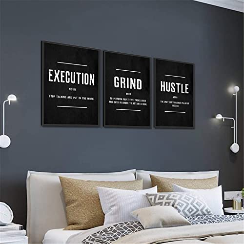 3PCS Inspirational Canvas Wall Art print,Room Decoration Aesthetic Canvas Gallery Wall Art,Motivational Office Decor Framed,Positive Quotes Poster for Living Room Bedroom 12x16Inch