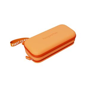 fungoofun carrying case bundle for nintendo switch oled and switch lite console-protective shockproof travel shell pouch,earphone charge cable accessories switch game storage bag (orange)