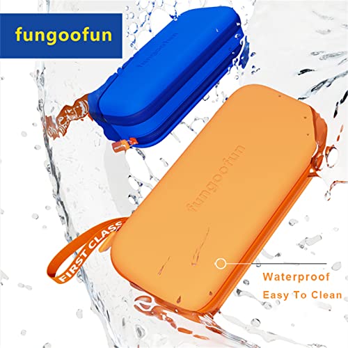 fungoofun Carrying Case Bundle for Nintendo Switch OLED and Switch Lite Console-Protective Shockproof Travel Shell Pouch,Earphone Charge Cable Accessories Switch Game Storage Bag (Orange)