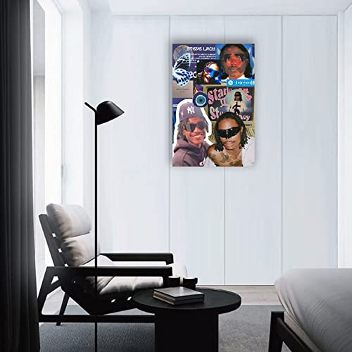 Tinysea Steve Lacy Poster 12x18inches Canvas Unframed Multi-element Character Puzzle Posters For Room Aesthetic Fashion Decor Wall Art