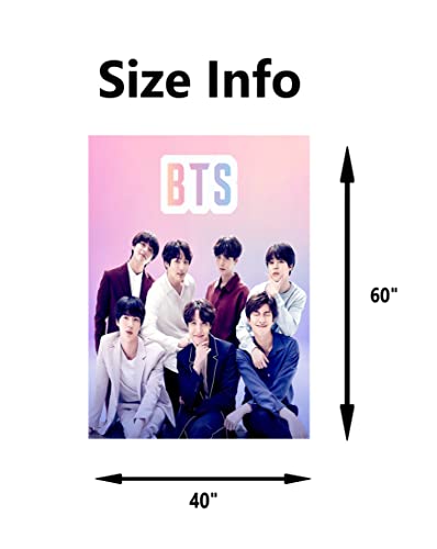 BTS Merchandise Kpop Throw Blanket | BTS Merch Fuzzy Soft Fleece Blanket | 4 Different BTS Blanket Designs (60”x40”)