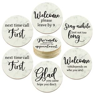 6 pcs funny coasters for coffee table coasters for drinks ceramic patterned drink coasters for table protection housewarming gifts farmhouse decor