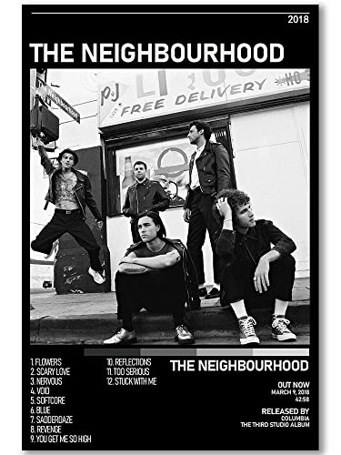 The Neighbourhood Poster Home Decoration Music Art Posters HD Canvas Print Bedroom Decorative Painting Fans Souvenir Collection Gift (Blue,12x18in Unframe)