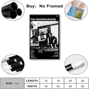 The Neighbourhood Poster Home Decoration Music Art Posters HD Canvas Print Bedroom Decorative Painting Fans Souvenir Collection Gift (Blue,12x18in Unframe)