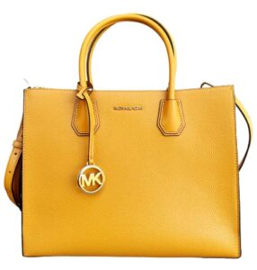 michael kors mercer large pebbled leather convertible tote honeycomb yellow