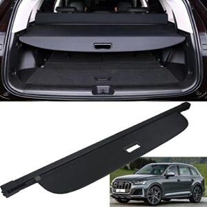 muco new cargo cover for 2016 2017 2018 2019 2020 2021 2022 q7 retractable black rear trunk shade luggage security cover-retractable trunk cover