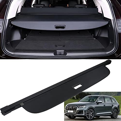 MUCO New Cargo Cover for 2016 2017 2018 2019 2020 2021 2022 Q7 Retractable Black Rear Trunk Shade Luggage Security Cover-Retractable Trunk Cover