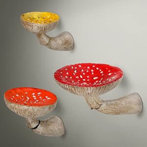 mushroom hanging shelves cute mushroom wall floating shelf whimsical mushroom room decor wall mounted mushroom hanging shelves for bedroom living room bathroom kitchen (3 pcs, mixed sizes)