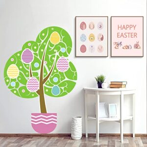 Geyee 6 Pcs Easter Boho Wall Art Bunny Wall Decor 8 x 10 In Canvas Pastel Aesthetic Wall Decor Unframed Bedroom Decor Pictures for Wall Holiday Poster Prints for Living Room (carrot)