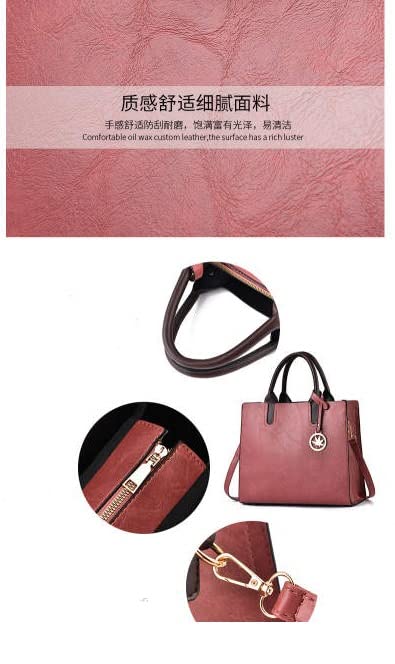 Handbag for Women Wallet Tote Bag Shoulder Bags Top Handle Satchel Leather Bag 3pcs Purse Set (Pink)