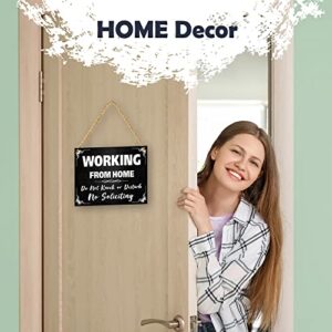 Working from Home Sign - 10 x 8 ALU Dibond Do Not Disturb Door Sign - No Soliciting Signs for Home - Home Office Door Sign - Door Signs for Home