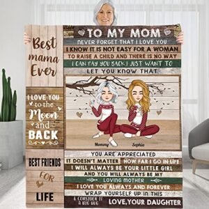 keraoo to my mom gift from daughter, custom birthday blanket gift for mom, best mama ever gift, christmas for mom, mother, mama