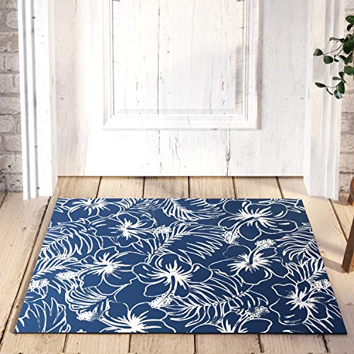 ODIKA Floral 2x3 Foot Diatomaceous Bath Mat, Quick Dry, Ultra Absorbent Non-Slip Bathroom Mat, Stone Bath Mat, Grounding Mat, Rubber Backed Bath Stone