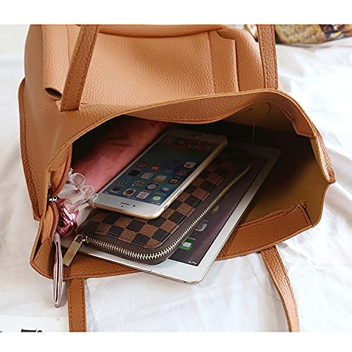 GONEBIN Women Leather Purses and Handbags for Women Fashion Tote Bags Shoulder Bag Top Handle Satchel Bags Purse Set 4pcs