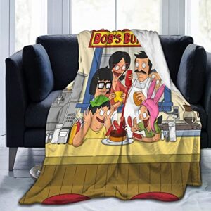 ORPJXIO Blanket Bob's Anime Burgers Throw Flannel Blanket Bed Blanket for Couch Sofa Bedroom Home Decor 40"x30"