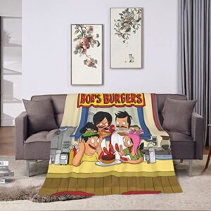 ORPJXIO Blanket Bob's Anime Burgers Throw Flannel Blanket Bed Blanket for Couch Sofa Bedroom Home Decor 40"x30"