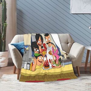 ORPJXIO Blanket Bob's Anime Burgers Throw Flannel Blanket Bed Blanket for Couch Sofa Bedroom Home Decor 40"x30"