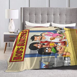 ORPJXIO Blanket Bob's Anime Burgers Throw Flannel Blanket Bed Blanket for Couch Sofa Bedroom Home Decor 40"x30"