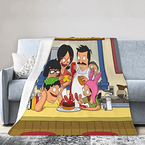 ORPJXIO Blanket Bob's Anime Burgers Throw Flannel Blanket Bed Blanket for Couch Sofa Bedroom Home Decor 40"x30"